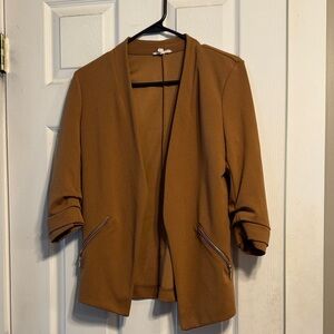 Maurices Tan Open-Front Blazer